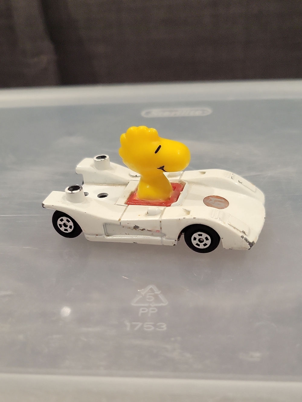 White and Yellow Kids Racer Toy Car with Character Driver